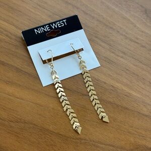 Nine West Gold Arrow Drop Earrings